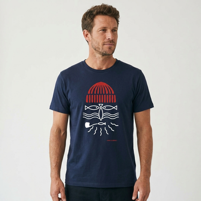 T-shirt homme manches courtes – modèle Pêcheur – Bande de Sardines