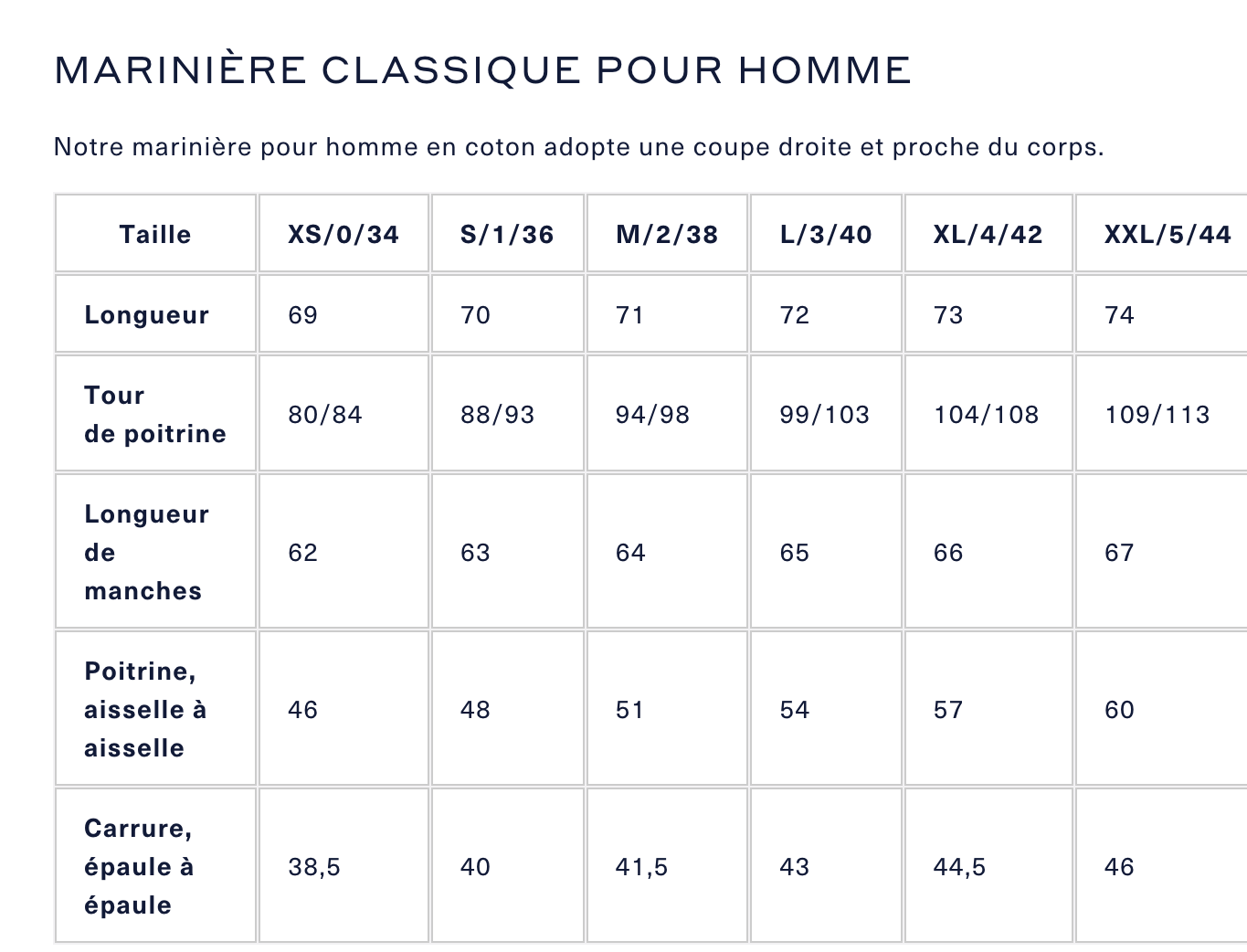 Marinière Marine Blanc