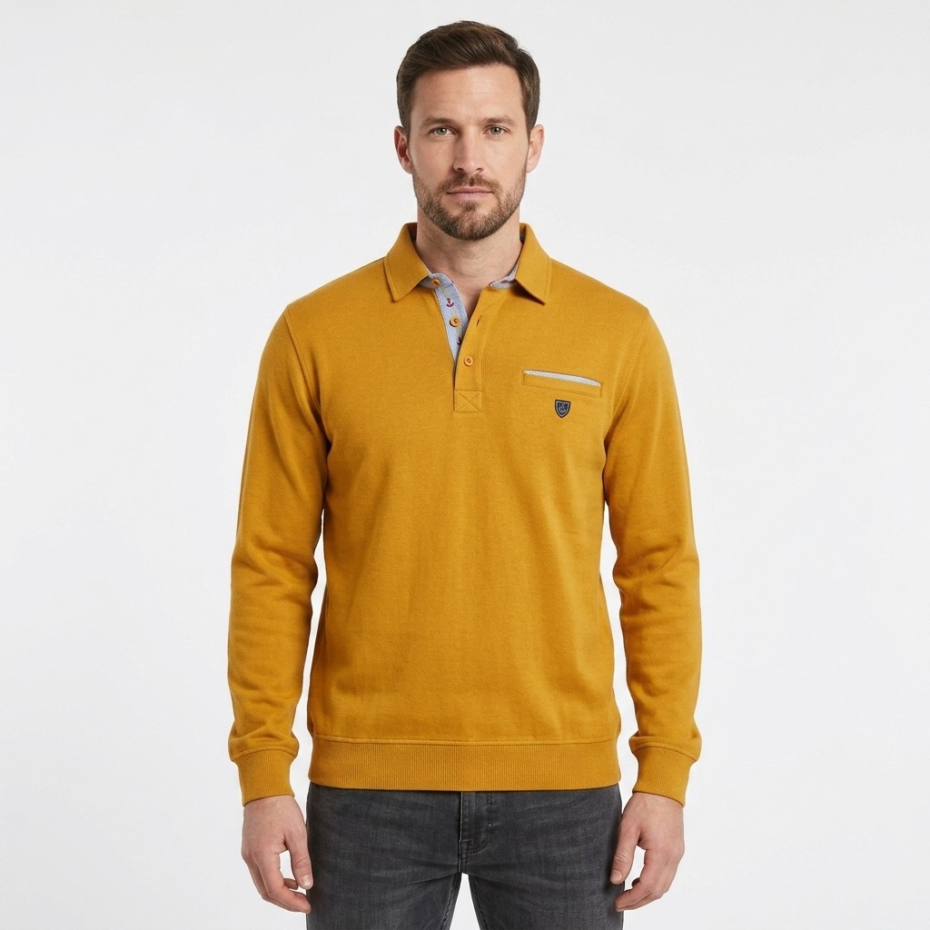 Polo coton manches longue homme – Yacht Collection