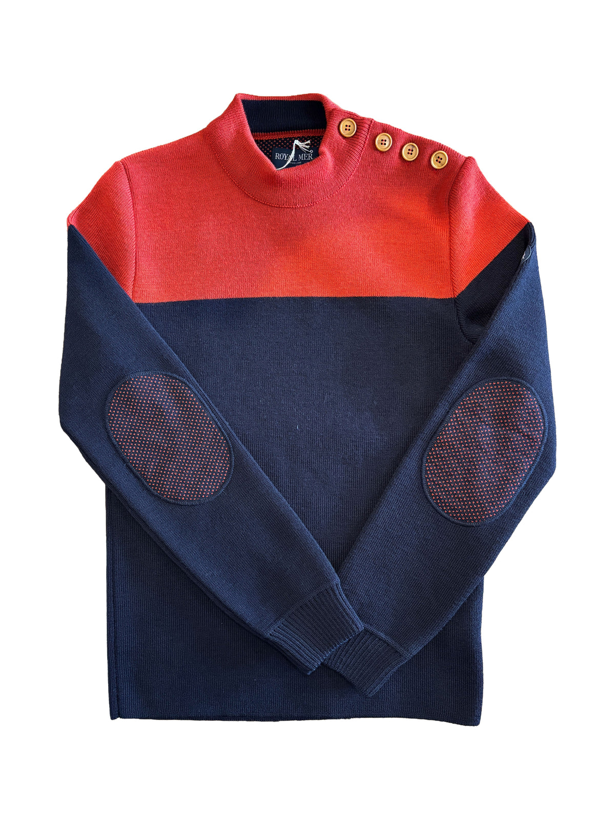 Pull marin bicolore laine vierge homme – Roland – Royal Mer
