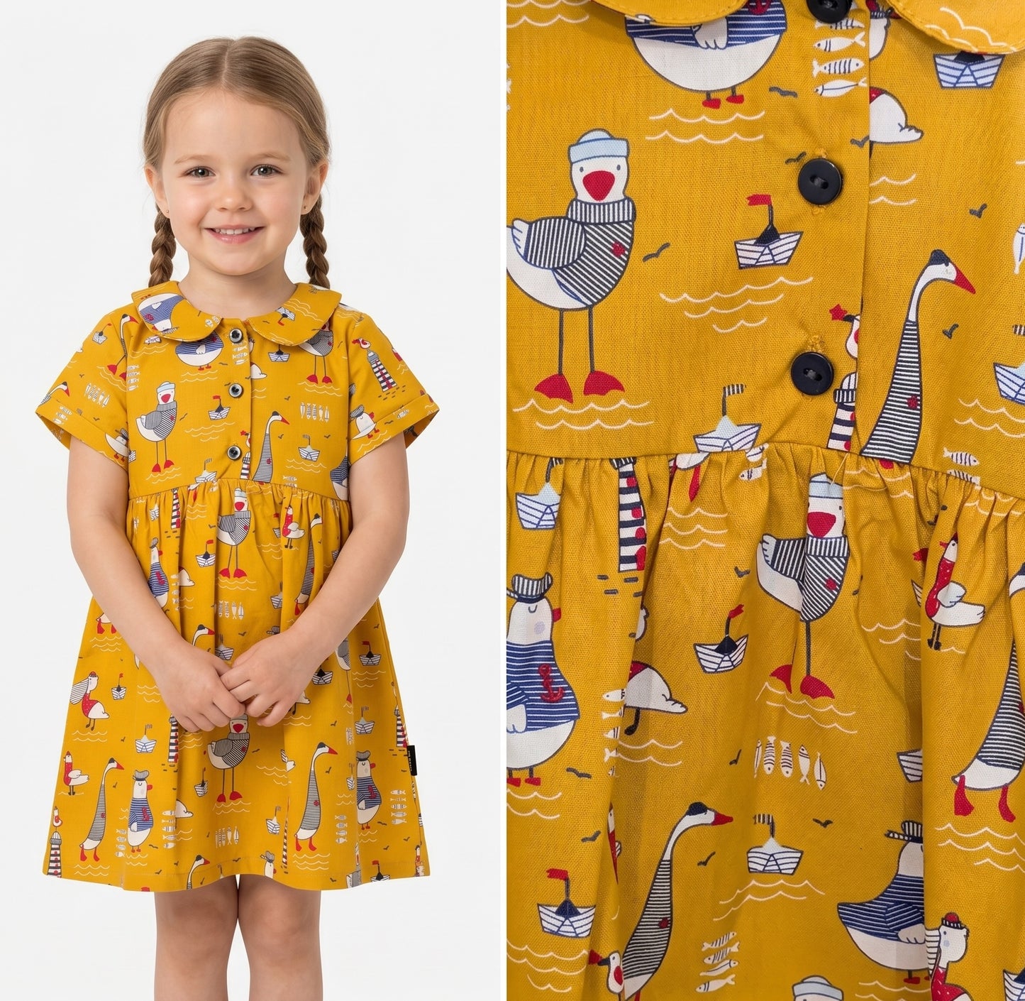 Robe imprimé marin enfant – modèle Nice – Les Petits Coeurs à la Mer