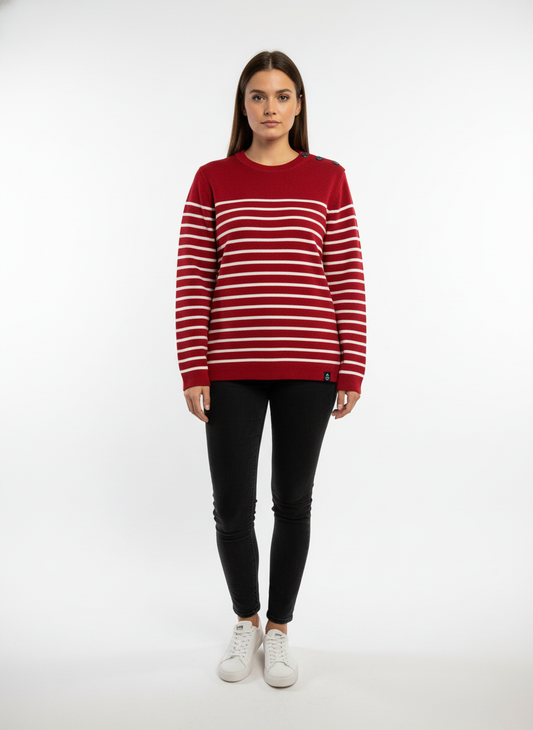 Pull Marin laine de mérinos Femme - Modèle Zephyr