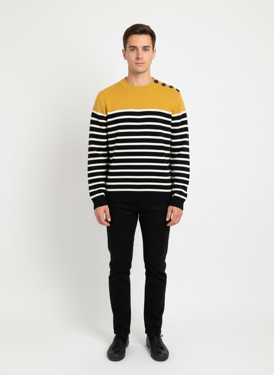 Pull Marin laine de mérinos Homme - Modèle Skipper