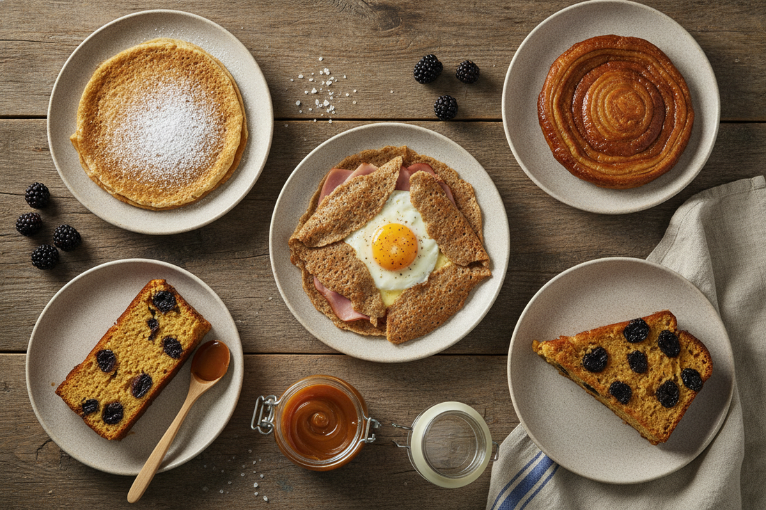 Spécialités bretonnes : crêpe, galette, kouign-amann, far breton