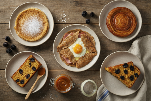 Spécialités bretonnes : crêpe, galette, kouign-amann, far breton