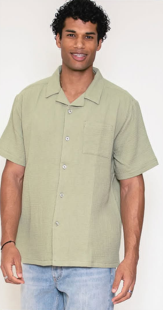 Chemise gaze de coton manches courtes homme – modèle Valandre – Edouard Riley's