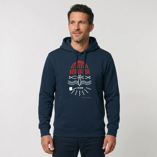 Sweat à capuche homme – modèle Pêcheur – Bande de Sardines