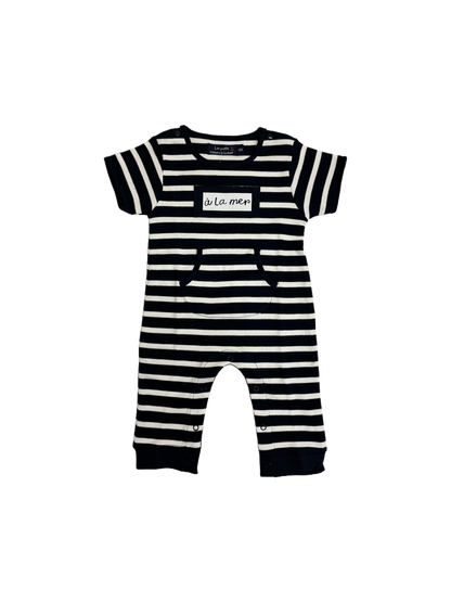 Grenouillère coton bébé – modèle Rochefort – Les Petits Coeurs à la Mer