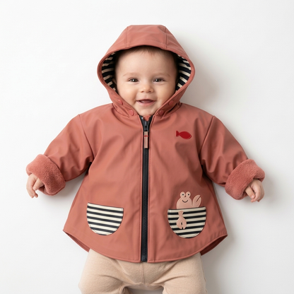 Cape imperméable doublée polaire bébé – modèle Dingo – Week-end à la Mer
