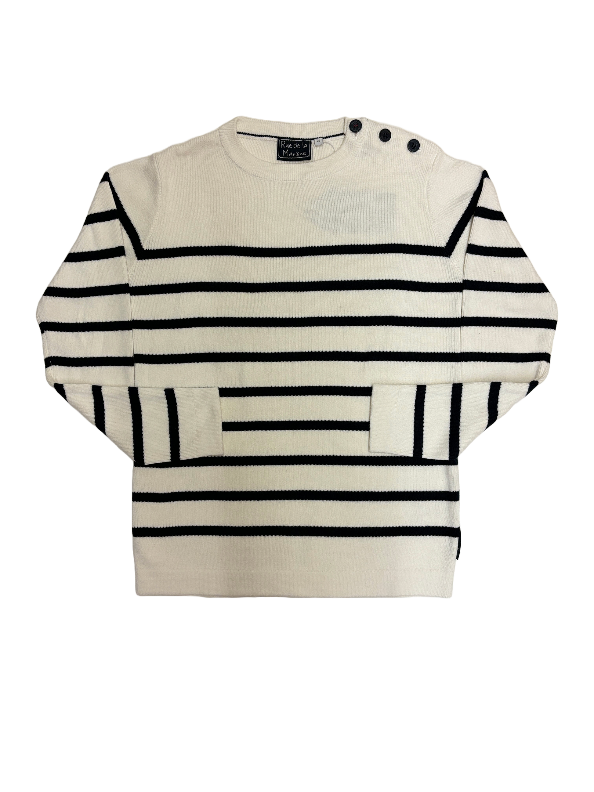 Pull marin coton femme – modèle Navigatrice – Rue de la Marine