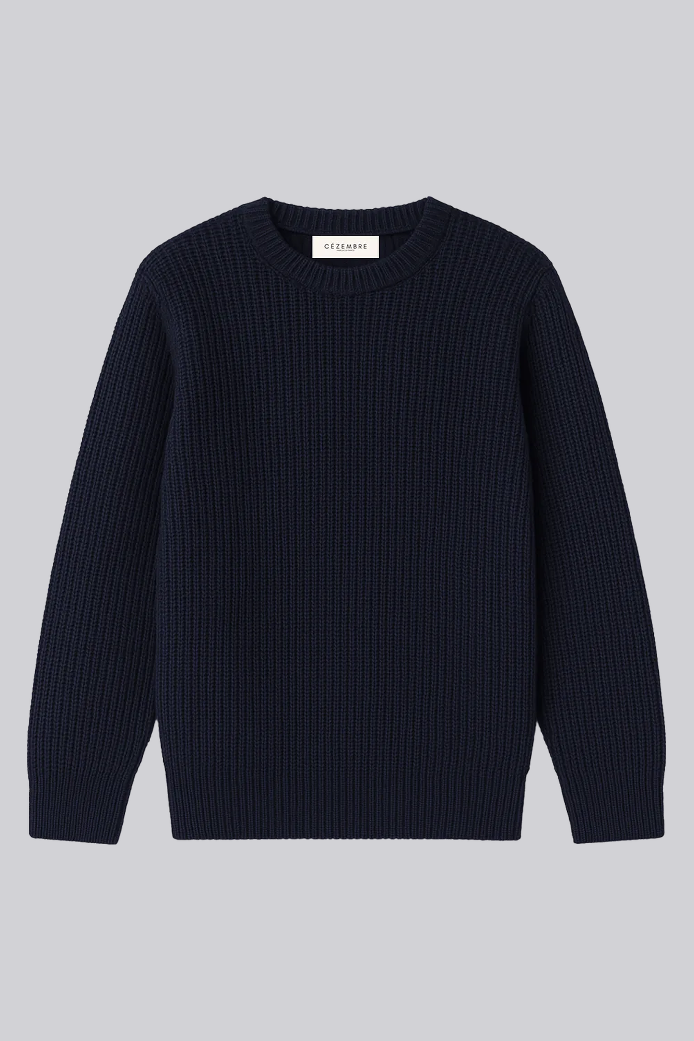 Pull marin coton bio mixte – modèle Fréhel – Cezembre – coloris marine