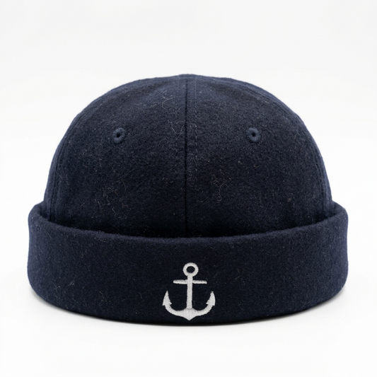 Bonnet Miki ancre en laine – bonnet docker marin – Horizon Marin