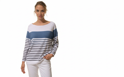 Pull marin col bateau femme – modèle Orchidée – Hublot