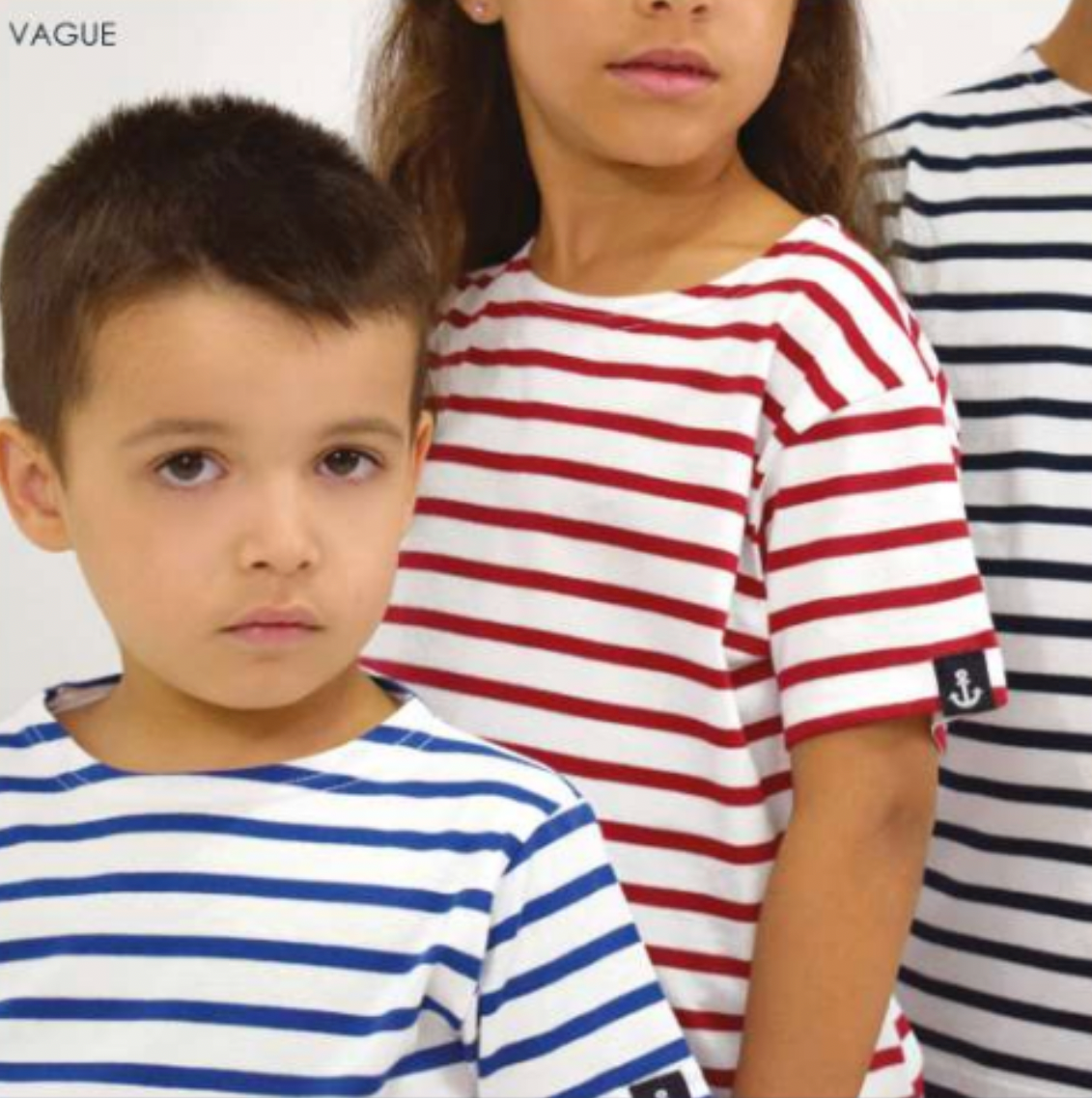 T-shirt marinière bébé et enfant manches courtes – modèle Vague