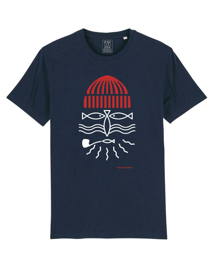 T-shirt homme modèle Pêcheur marine - Bande de Sardines