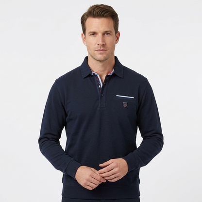 Polo coton manches longue homme – Yacht Collection