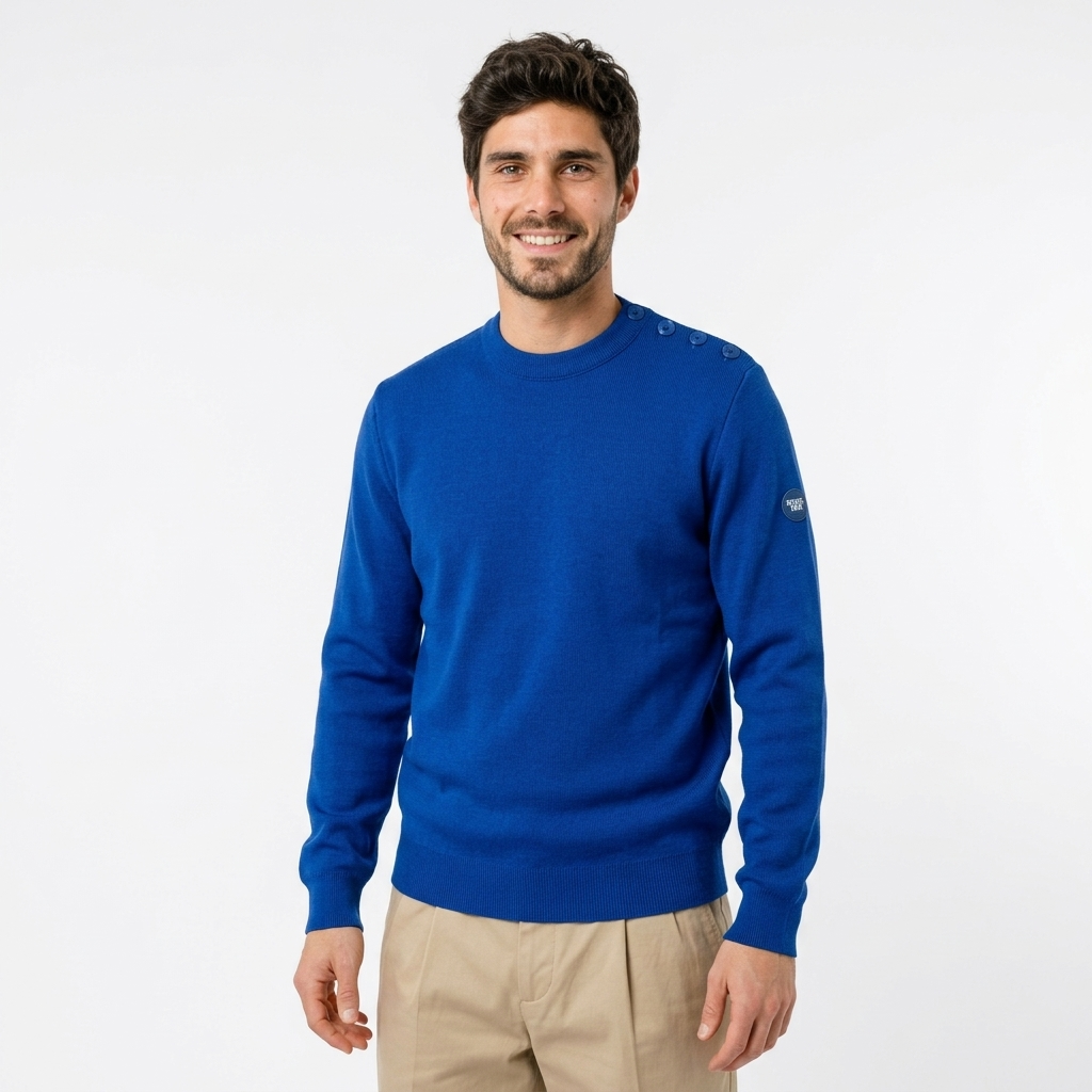 Pull marin mérinos RWS homme – Armel – Royal Mer
