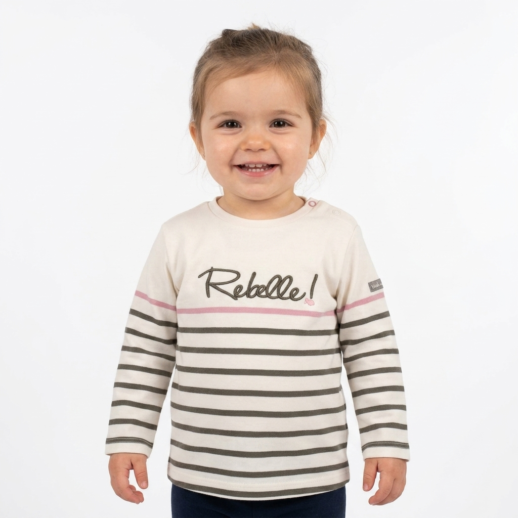 Marinière bébé et enfant manches longues – modèle Rebelle – Week-end à la Mer