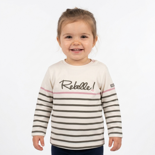 Marinière bébé et enfant manches longues – modèle Rebelle – Week-end à la Mer