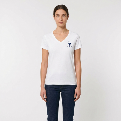 T-shirt col V coton manches courtes femme motifs marins – Sable et Mer
