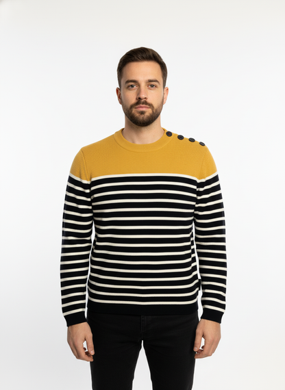 Pull marin laine de mérinos homme - Modèle Skipper
