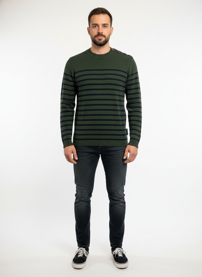 Pull marin laine de mérinos homme - Modèle Skipper