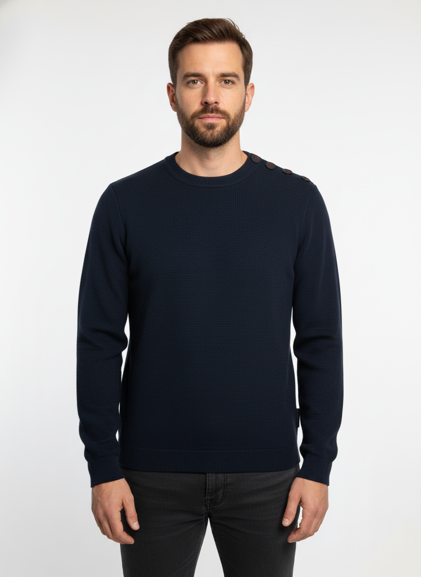 Pull Marin laine de mérinos Homme - Modèle Skipper