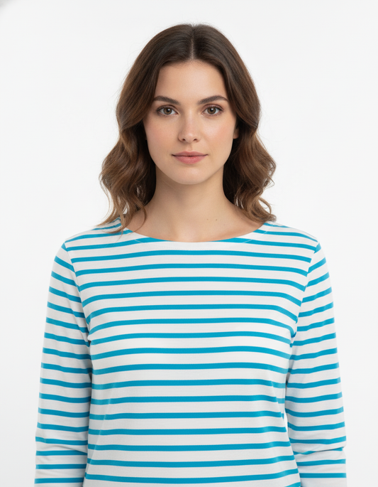 Marinière Avelmar Blanc/Turquoise