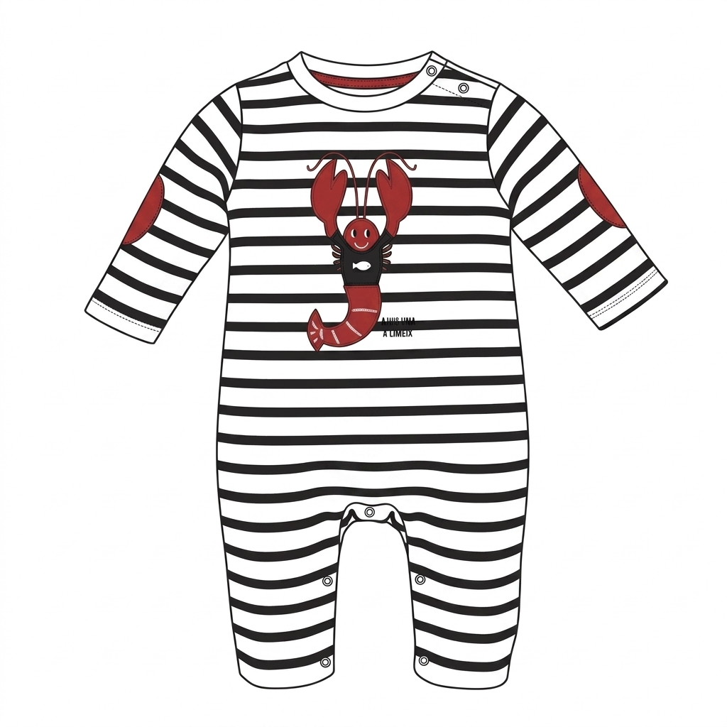Combinaison marinière bébé – modèle Cestlabase – Week-end à la Mer