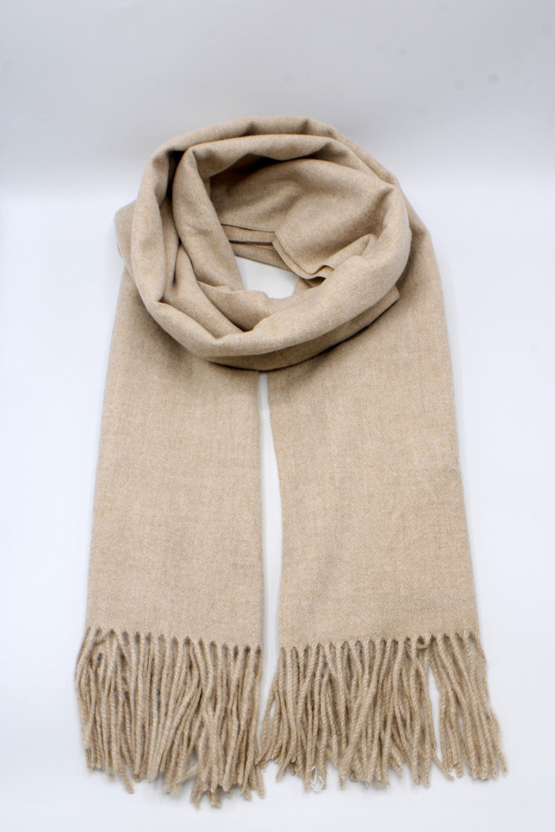 Écharpe douce à franges beige