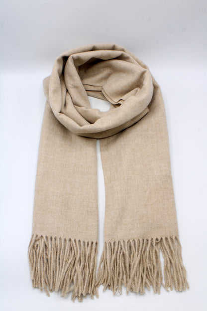 Écharpe douce à franges beige