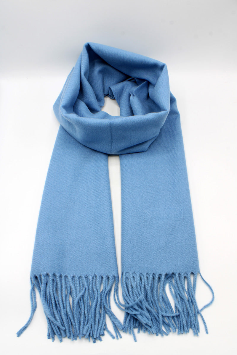 Écharpe douce à franges denim