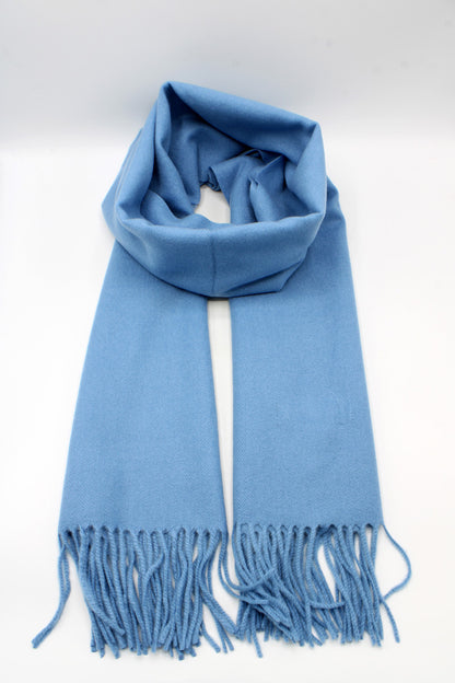 Écharpe douce à franges denim
