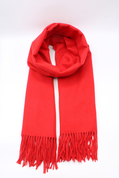 Écharpe douce à franges rouge