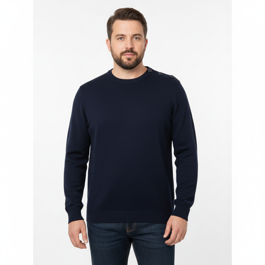 Pull Marin  coton Homme - Modèle Navigateur