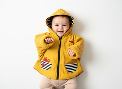 Cape imperméable doublée polaire bébé – modèle Dingo – Week-end à la Mer