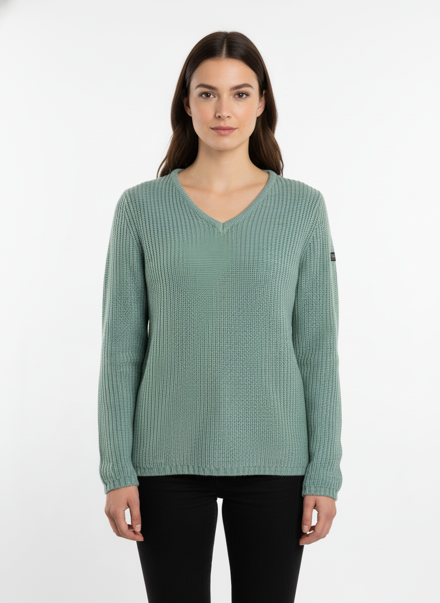 Pull Femme Col V – Pivoine