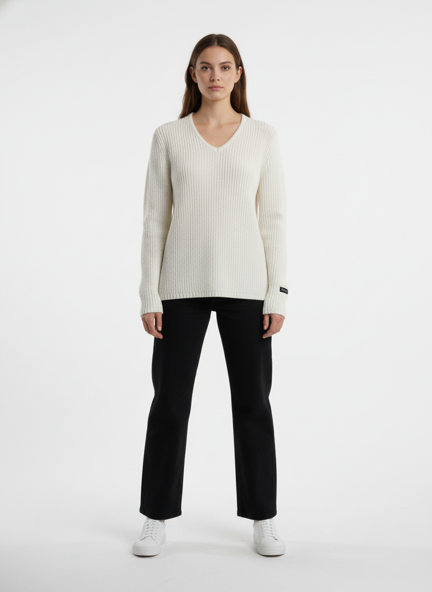 Pull Femme Col V – Pivoine