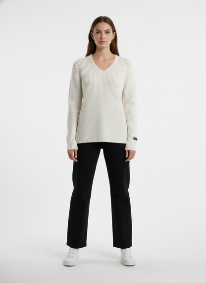 Pull Femme Col V – Pivoine