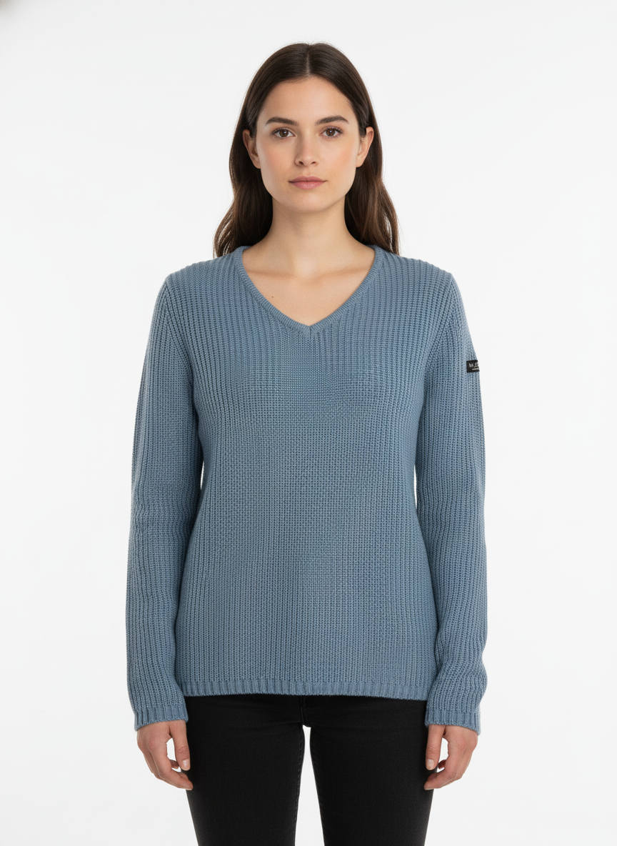 Pull Femme Col V – Pivoine