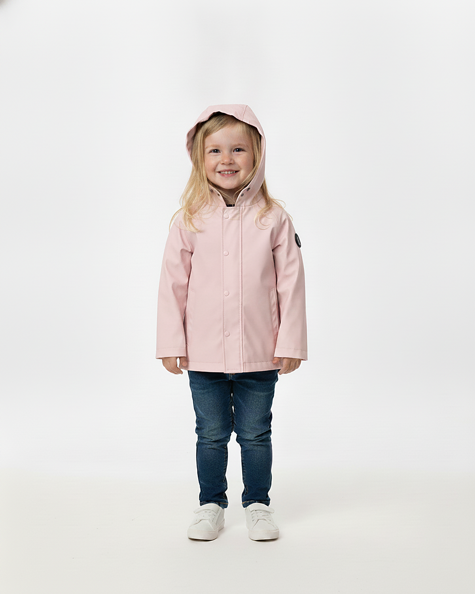 Ciré imperméable enfant Hauban rose porté fille