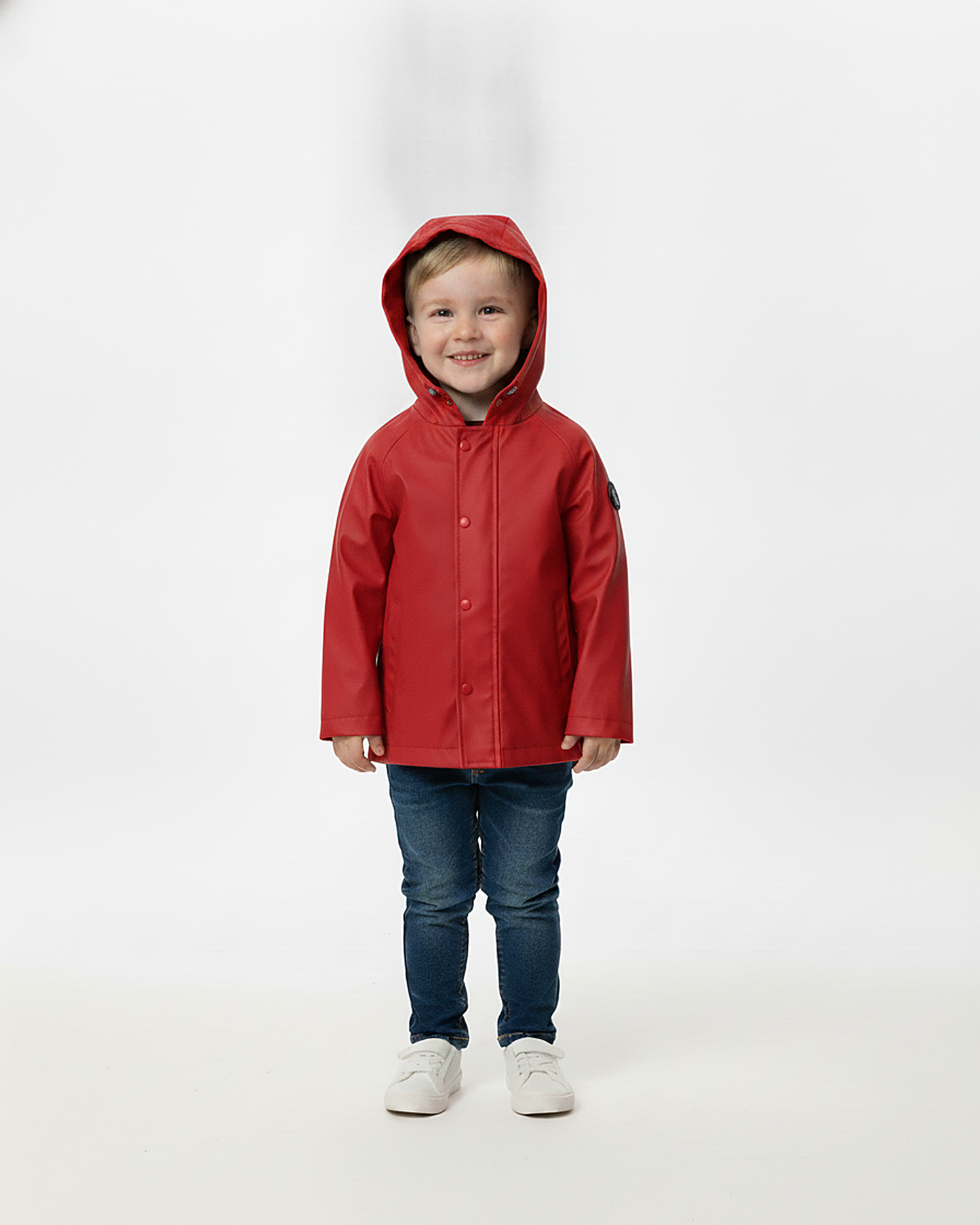 Ciré imperméable enfant Hauban rouge porté