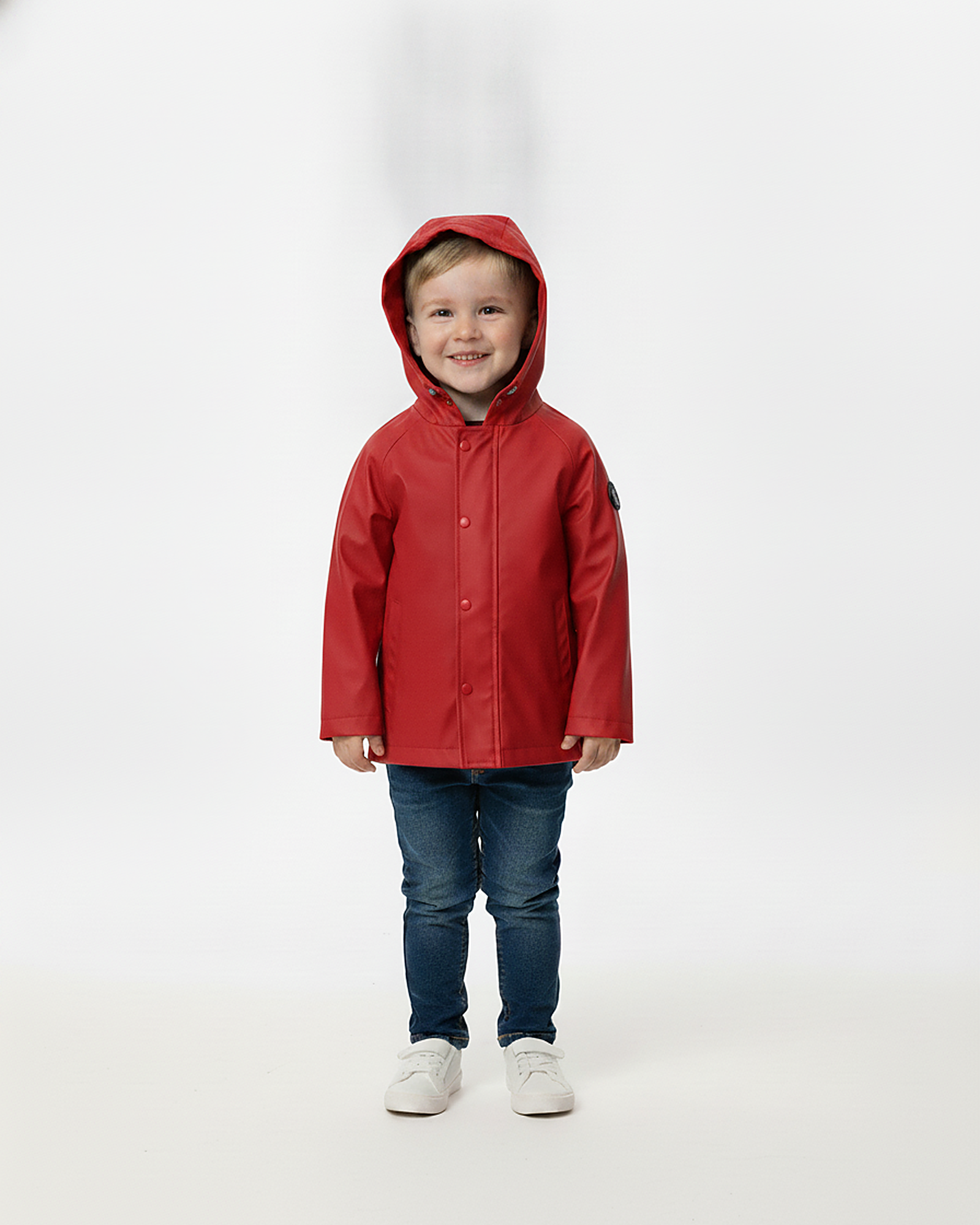Ciré imperméable enfant Hauban rouge porté