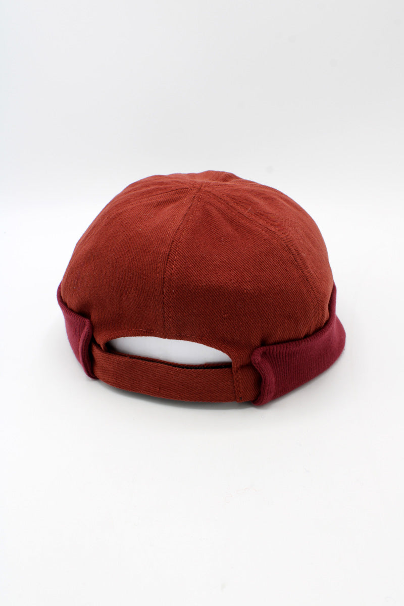 Bonnet Miki en coton bordeaux, bonnet docker marin