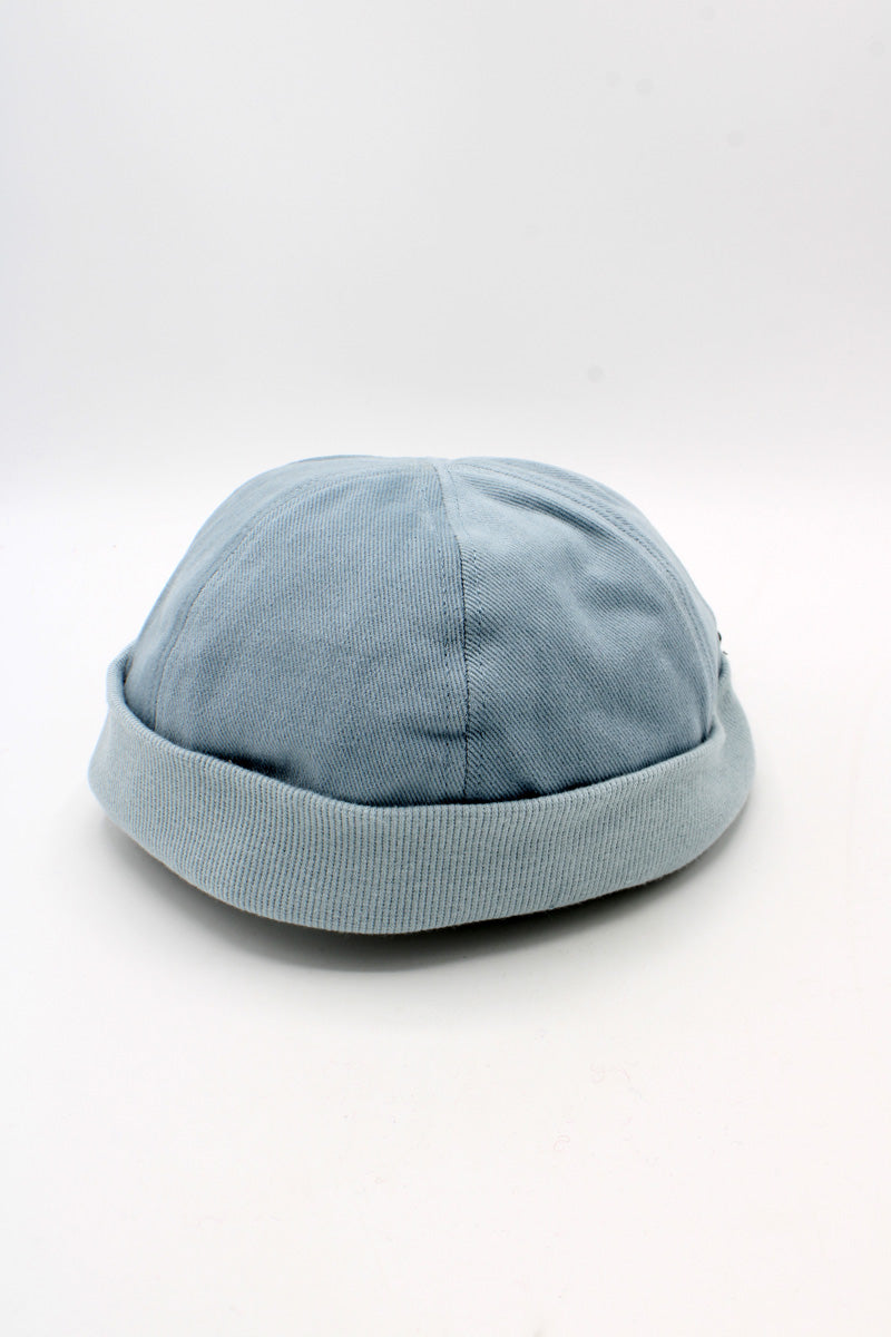 Bonnet Miki en coton bleu ciel, bonnet docker marin