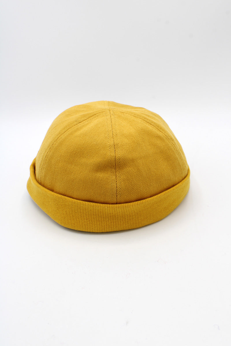 Bonnet Miki en coton moutarde, bonnet docker marin
