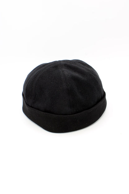 Bonnet Miki en coton noir, bonnet docker marin