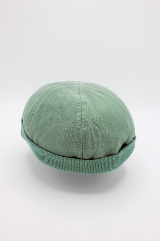 Bonnet Miki en coton vert, bonnet docker marin