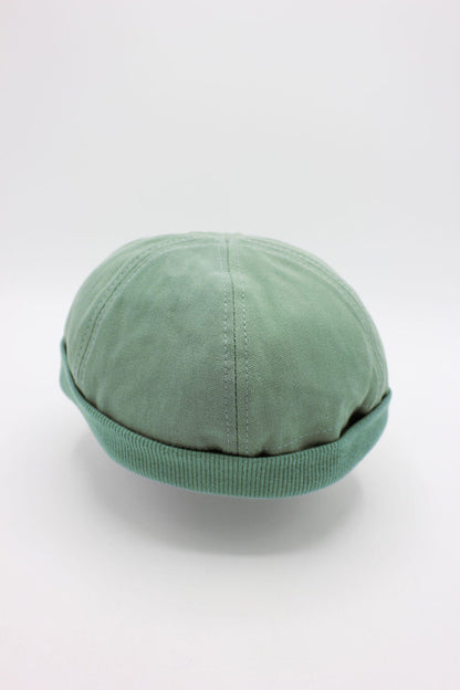 Bonnet Miki en coton vert, bonnet docker marin