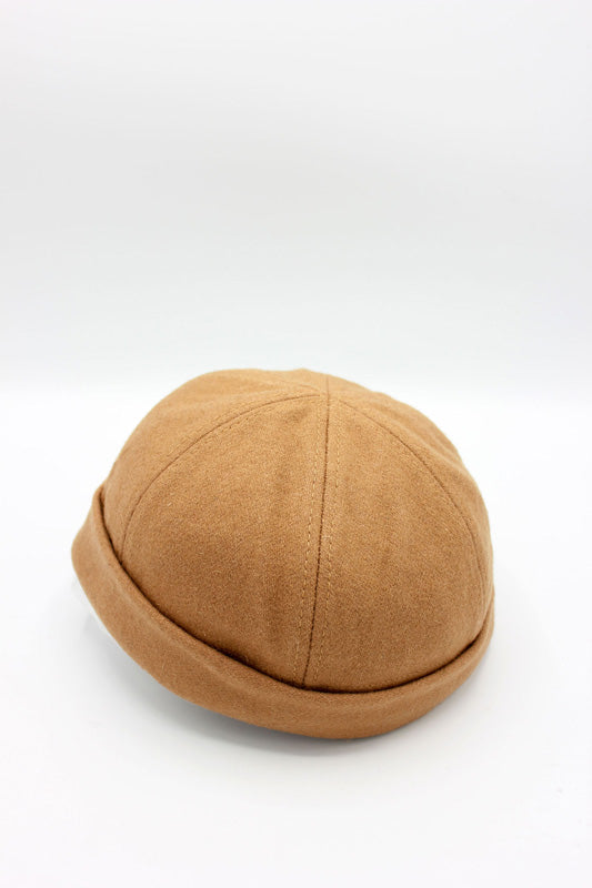 Bonnet Miki en laine camel clair, bonnet docker marin